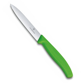 Swiss Classic Paring Knife for Cutting and Preparing Fruit and Vegetables Straight Blade in Green by Victorinox – 3.9", Stainless Steel, Green, Model 6.7706.L114