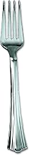 WNA Heavyweight Plastic Forks, Reflections Design, Silver, 600/carton