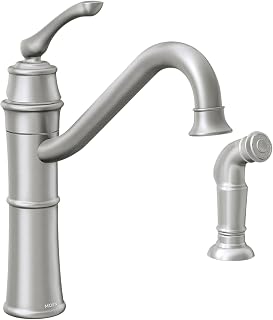 Moen Wetherly Spot Resist Stainless High-Arc Kitchen Faucet with Side Spray, 87999SRS