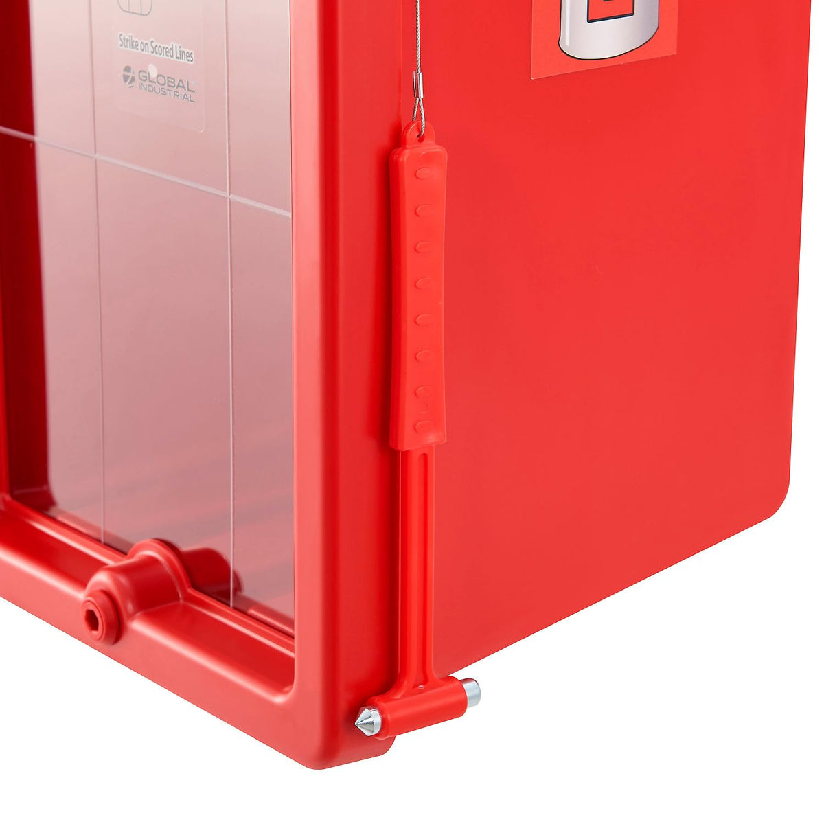 Plastic Fire Extinguisher Cabinet with Breakable Acrylic by Global Industrial – Polystyrene & Arcylic, Red, Model 641650