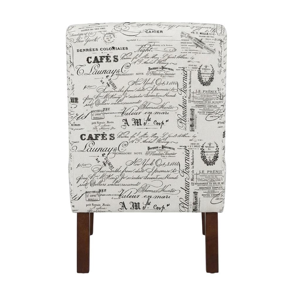 Linen Script Lily Chair in Brown by Furnifact – Eucalyptus Wood, Local Hardwoods, Fabric, Foam, Rubberwood,Plywood, Brown