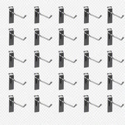 4" Chrome Slatwall Hooks by HUBERT – Pack of 25, Chrome, Pack of 25, Model 170537