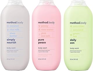 Method Body Wash Variety Pack - 3 Scents - Simply Nourish, Pure Peace And Daily Zen - 18 Fl Oz Each