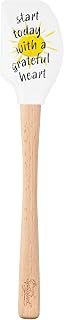 Tovolo Spatulart ‘Grateful Heart’ Silicone Spatula with Wood Handle – BPA Free, Heat-Resistant, Ideal for Baking, Mixing & Meal Prep