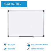 MasterVision 96"W x 48"H / Melamine / Silver Dry Erase Boards