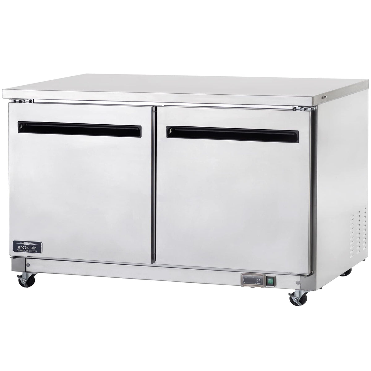 60-Inch Two-Door Undercounter Worktop Refrigerator by Arctic Air – 60-Inch, 15.5 cubic_feet, Silver, Model AUC60R