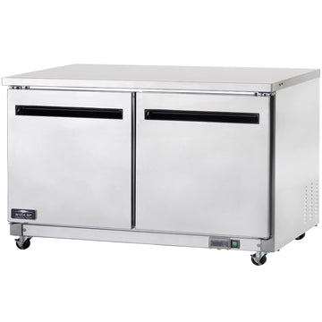 60-Inch Two-Door Undercounter Worktop Refrigerator by Arctic Air – 60-Inch, 15.5 cubic_feet, Silver, Model AUC60R