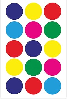 Hygloss Products - Self Adhesive Circle Stickers - Variety of Bright Colors - Great for Arts, Crafts, DIY Projects & Much More - 1 ½ inches - 25 Sheets
