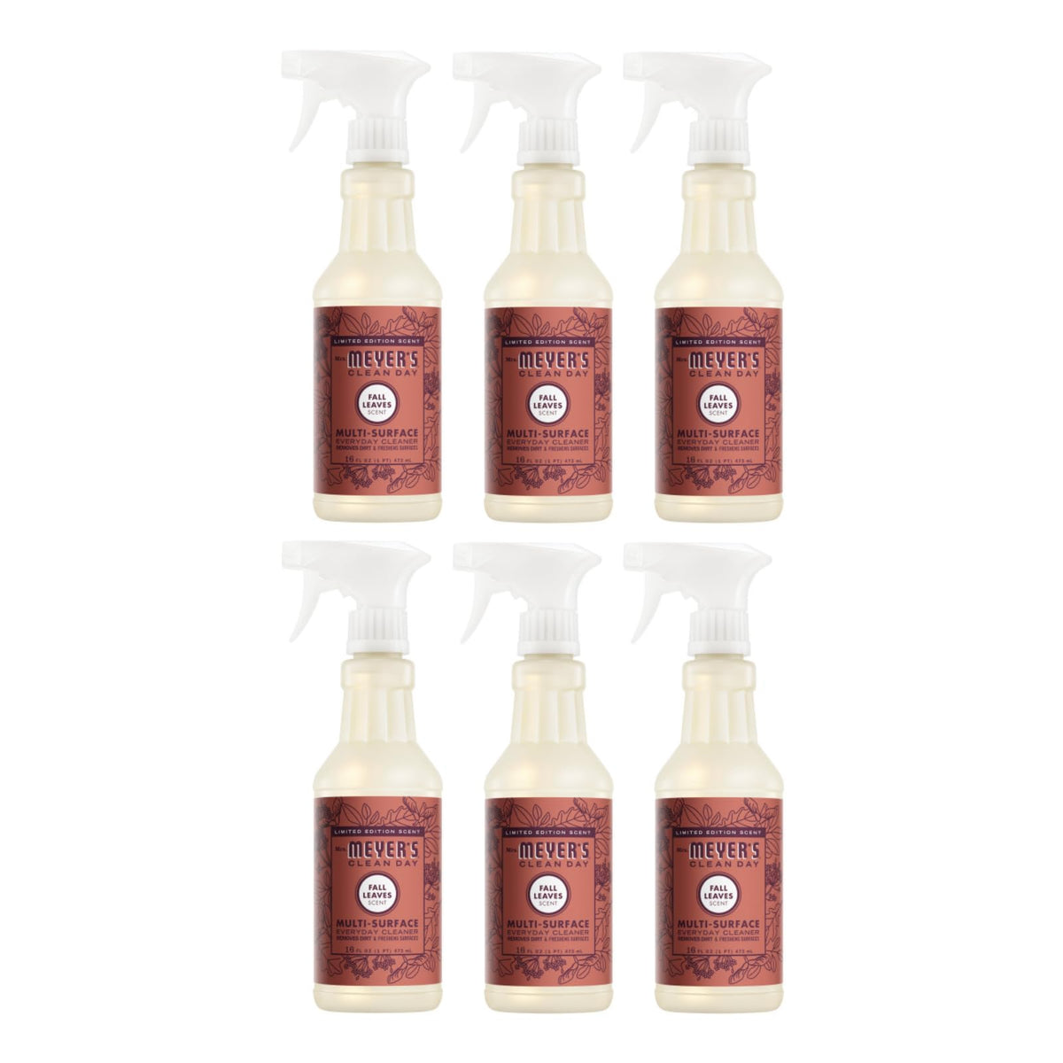 CLEAN DAY Multi-Surface Everyday Cleaner by Mrs. MEYER'S – 16 Fl Oz (Pack of 6), Pack of 6, Model EJD1034657CHILD1