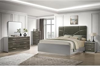 Naples Stone Gray Platform 5-Piece Bedroom Set, Queen