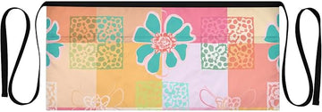 Color Grid Floral Waist Apron with 3 Pockets Waiter Server Short Aprons 25.2x11.8 Inch Stain Resistant Apron for Kitchen Garden Restaurant 1 Pack