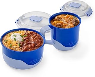 Rubbermaid Pack & Go Microwavable Set with 660 mL Soup Mug and 900 mL Container, Leakproof Meal Prep Containers