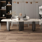 Mesa De Jantar Rock Plate Dining Table Modern Simple Home Restaurant Rectangular Diner Table by JOYNOW – One Size, 240x100x75cm, Model 8524