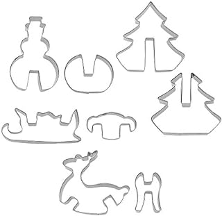 Chicago Metallic Christmas Tree 3D Cookie Cutter Set, 12-Piece, Silver