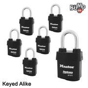 Master Lock 6 Pack / Black / 1 Keyed Padlocks