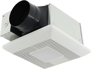 Panasonic FV-0709VBL1 EcoVent Bath Fan + Light, 70-90 CFM | Ecovent Pick-A-Flow, Ceiling/Wall Bathroom Exhaust Fan, Energy Star Certified, Whisper Quiet, 3000K Dimmable LED Panel