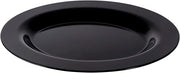 Elite Global Solutions 18" x 14" Black Oval Heavy-Duty Wide Rim Melamine Plastic Serving Platter