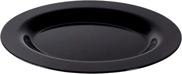 Elite Global Solutions 18" x 14" Black Oval Heavy-Duty Wide Rim Melamine Plastic Serving Platter