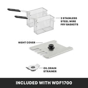 Deep Fryer with 15 lb Capacity & Variable Temperature Control by Waring – 15lb Deep Fryer, Stainless Steel, Silver, Model WDF1700