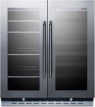 Summit Appliance Summit 30” Wine Cellar/Beverage Center Combo, Stainless - SWBV3067B | 33 Bottle Capacity, 5.8 cu.ft. Capacity, Built-In Commercial Beverage Center, French Doors