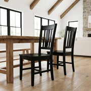 Solid Wood Dining Chair with Splatback Design by Furnifact – Wood, Black, Pack of 2