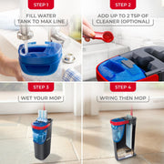 H2prO Flat Mop System | Quick Everyday Cleaning | Dual-Tank Fresh Water System | Machine Washable Reusable Microfiber Mop Pad | Safe on Hardwood by O-Cedar – H2prO, Model 175765