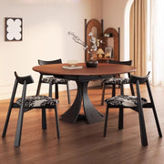 Mesa De Jantar Wooden Dining Table Walnut Round Retro Home Small Diner Table by JOYNOW – One Size, 150x90x76cm, Model 8524