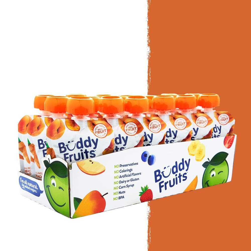 Buddy Fruits Peach & Carrot / 3.2 Ounce (Pack of 18) / 1 Meals