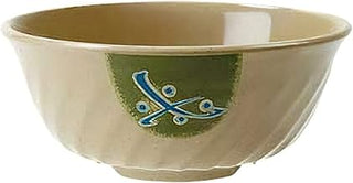 GET 1.5 qt Beige Fluted Serving Traditional Melamine Bowl (Set of 12)