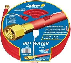 Jackson 4008600A Heavy-Duty Rubber Hot Water Hose, 5/8 in. x 50 ft