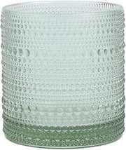 Fortessa Jupiter Beaded Hobnail Glass, 14 Ounce Triple Old Fashioned (Set of 6), Sage