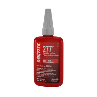 38656 277 Red Large Threads Threadlocker Bottle - 36 ml by Loctite – 36 milliliters, Aluminum,Stainless Steel, Red, Model 555353