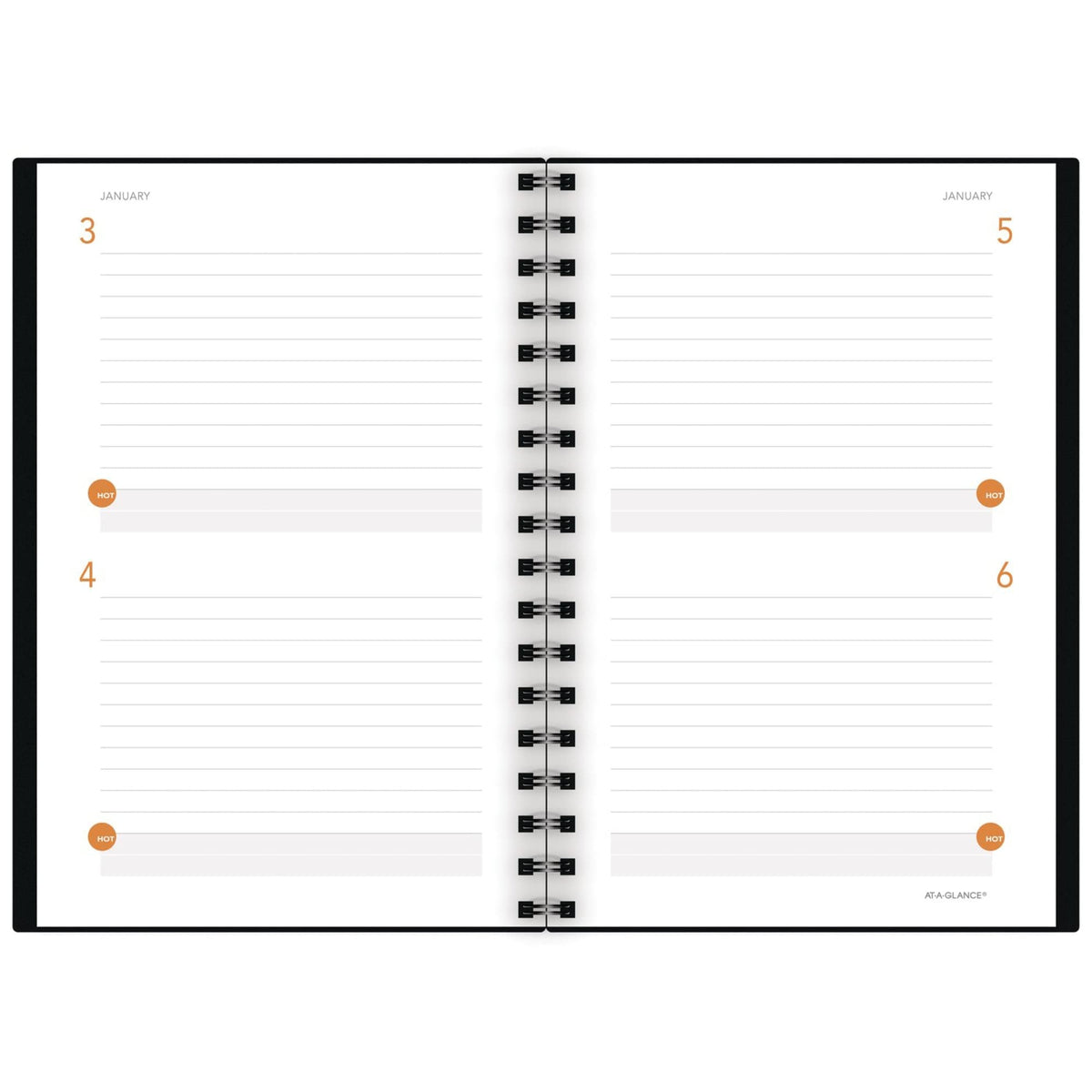 ®Two Days Per Page Planning Notebook 80-6203 9x by AT-A-GLANCE – True, Faux Leather, Gray, Model 80-6203-00