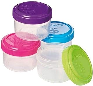 Sistema Lot+de+4+Boxes+food+%C3% A0+condiments+with+lid+dressing+To+Go+35cl+%28Coloris+assorted%29