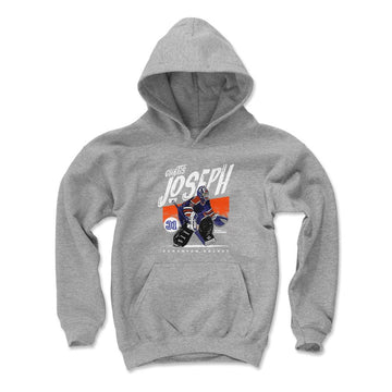 Curtis Joseph Edmonton Grunge Youth Hoodie (Gray by 500 LEVEL – Large, Cotton Blend, Gray, Model A-C-DYHDGRY-XX-0556-014-03-NAZ