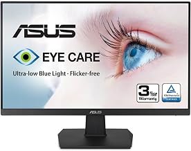 ASUS 27 Inch Desktop Monitor - Full HD (1920 x 1080), IPS, 75Hz, Adaptive-Sync, HDMI, D-Sub, Frameless - VA27EHE