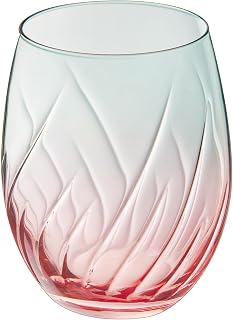 Cristal D'Arques Paris Swirly Spring Collection 6 Coloured Water Glasses 36 cl Made in France Reinforced Packaging