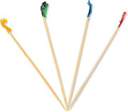 AmerCareRoyal Cellophane-Frill Wood Picks, Bamboo, 4-inch Assorted, 10,000/Carton (R812B)