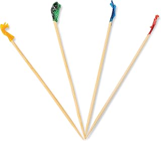 AmerCareRoyal Cellophane-Frill Wood Picks, Bamboo, 4-inch Assorted, 10,000/Carton (R812B)
