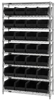 QUANTUM STORAGE SYSTEMS Black / 18" L x 6" W x 5" H / Ultra Stack & Hang Shelf Baskets