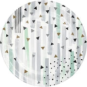 Creative Converting Minted Milestone Chocolate Chip Mint Dessert Plates, 8 Count