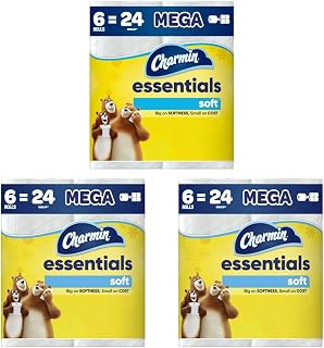 Charmin Essentials Soft Toilet Paper Mega Rolls, 6 Rolls (330 Sheets) (Pack of 3)