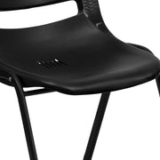 Hercules Kids 14 in Ergonomic Stack Chair by Flash Furniture – Pack of 5, Polypropylene, Black Plastic/Black Frame, Pack of 5, Model 5-RUT-14-PDR-BLACK-GG