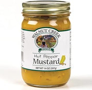 Walnut Creek Foods Hot Pepper Mustard, Two 14 ounce Glass Jars