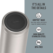 ICON SERIES by THERMOS – 24 Ounces, 24.0 fluid_ounces, Stainless Steel, Matte Stainless Steel, Model IS2202MS4