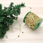 5M Decorative Star Beads Chain Christmas Tree Wreath Garland Wedding Party DIY Glitter Bead String New Year Home Decorations（Gold） by Generic – Plastic, Gold, Model WHYJ-ZCL111