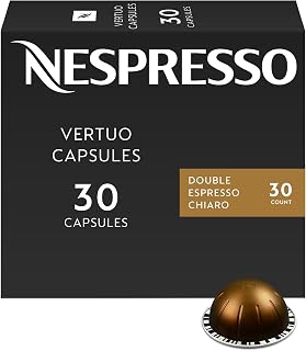 Nespresso Vertuo, Double Espresso Chiaro, 30-Count Espresso Coffee Pods