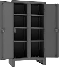 Durham Extra Heavy Duty Welded 12 Gauge Steel Lockable Double Shift Storage Cabinet, HDDS243666-6S95, 950 lbs Shelf Capacity, 24" Length x 36" Width x 66" Height, 6 Shelves