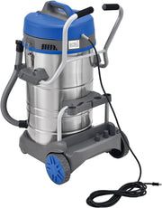 Commercial HEPA Wet Dry Vacuum by Global Industrial – 18"L x 24"W x 40"H, Stainless Steel/Plastic, Stainless Steel, Model WVC801