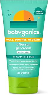 BabyGanics After Sun Gel Cream, Mellow Melon, 5 Ounce (Pack of 6)